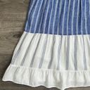 Rails  Mattie Dress Mixed Blues Linen Tiered Ruffle Mini Blue White Stripe Medium Photo 6