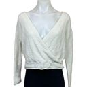 The Moon  & Madison White Cotton Wrap Plunge V-neck Knit Cut-out Sweater Top Size S Photo 0