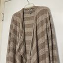 Barefoot Dreams  tan beige cozy chic light island stripe cardigan size Small/med Photo 1