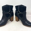 Ralph Lauren  Lauren Dylan Black Genuine Leather Harness Booties Mid Calf Sz 9.5 Photo 7