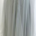 Monique Lhuillier  Bridesmaid Womens 12 Tulle Petra Pleated Sleeveless Gray Maxi Photo 8