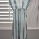 Elan  Green Metallic Stripe Caftan Coverup Size XS Photo 3