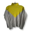 Cynthia Rowley  Gray & Chartreuse Mock Turtleneck Sweater Photo 1