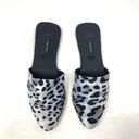 Natori  Adore Satin Leopard Print Mules Black Gray Size US 7 Photo 2