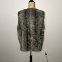 Topshop  Womens Leah Brown Grey Faux Fur Lined Vest Pockets sz 12 L Chic Maximal Photo 8