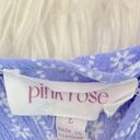 Pink Rose  Blue and White Floral Top Photo 1