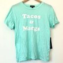 Wildfox NEW NWT  Happy Hour Tee Aqua Blue Green Tacos Margs Graphic Short Sleeve Photo 0