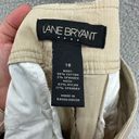 Lane Bryant  pants womens 18 tan vertical striped wide leg cotton office siren Photo 6