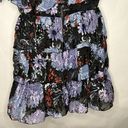 Alice + Olivia  Size 10 Nichola Black Blue Red Cold Shoulder Ruffled Floral Dress Photo 13