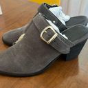 Krass&co Rag &  TARRAH Grey Stacked Heel Mules With Adjustable Buckle Photo 3