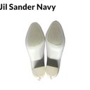 Jil Sander  Navy Women's White Pull On Block Heel Leather Boots Size 9 Rare Photo 4