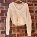 Anthropologie Cream Cropped Sweater Small Photo 0