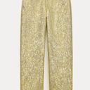 ZARA  SHINY MID WAIST PANTS STRAIGHT LEG ZW COLLECTION Gold Size S NEW Photo 11