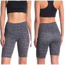 Onzie  Black Grey Leopard Pull On High Waist Activewear Biker Shorts Size XS Photo 1