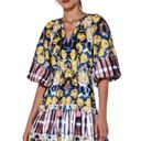 Alexis  Kasi Puff Sleeve Multi Color Mini Dress with Ruffles Tassel Ties Size XS Photo 14