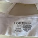 Loft NWOT The  white ribbed racer back bralette / crop top Photo 3