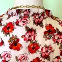 Maison Jules  Floral Ruffle Neck Blouse Top M Photo 5