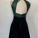 Jump Vintage 90’s Emerald Green Velvet & Sequin Open Back Cocktail Dress Photo 4