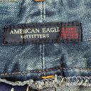 American Eagle  Y2K Denim Mini Skirt Womens Sz 4 Blue Snap Western VTG Festival Photo 3