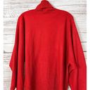 BCBGMAXAZRIA  Women's Acrylic Long Sleeve Ribbed Turtleneck Sweater Red Large Photo 10