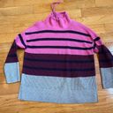 Lou & grey  Striped Wafflestitch Turtleneck Sweater pink gray Sz XL Photo 7