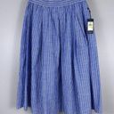 Tommy Hilfiger  Pleated Pull-On Midi Skirt Size Medium Blue New NWT Elastic Waist Photo 0