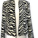 American Vintage Vintage Velvet High Neck Zebra Print Abstract Striped Structured Blazer Jacket M Photo 2