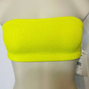 Good American  Bikini Top S-M Electric Yellow Strapless Crinkle Swimwear Beach Photo 0