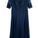 JJ's House  Boat Neck Illusion Asymmetrical Dress Lace Mother Bride Dark Navy 14 Photo 7