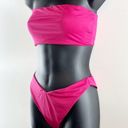 Naked Wardrobe  Bandeau Strapless Cheeky High Cut Bikini Pink Medium Photo 4