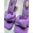 EGO  Shoes Lavender Lilac Purple Terry Towel Knotted Square Toe Mule Heels Size 8 Photo 3