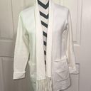 Magaschoni  W/ T Tahari Cream Open Front Cardigan with Pockets Photo 0