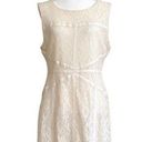 Bisou Bisou  Dress Cream Floral Lace Overlay Ribbon Sleeveless Dress Size 14 Photo 0