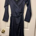 Pretty Little Thing s Satin Blue Off Shoulder Dress Photo 6