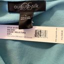 August Silk  Layered Top With Ruffle Inset Trellis Turquoise NWT $68 Large Photo 4