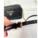 Prada  Bandoliera Nappa Gaufre'1 Quilted Leather Crossbody Handbag Nero Black Photo 3