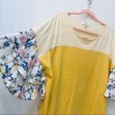 Umgee Boho Boutique floral yellow  shirt size Medium Photo 5