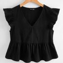 SheIn Black Peplum Top Photo 0