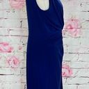 Ralph Lauren Lauren  blue cap sleeve twist waist sheath dress size 14 Photo 2