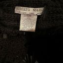 Alberto Makali  DESIGNER CROCHET KNIT BLACK SWEATER VEST RABBIT FUR Photo 5