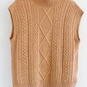 VERO MODA Tan Cable Knit Sleeveless Sweater Vest Photo 0