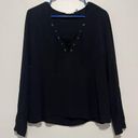 Wilfred Aritzia  Free Black Redling Lace Up Long Sleeve Blouse Size Small Photo 0