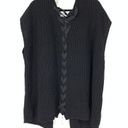 David & Young  Women's O/S Open Front Lace Up Back Cardigan Sweater Vest Black Photo 1