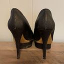 Enzo Angiolini  Black & Gold Snakeskin Platform Heels Size 6.5 Photo 3