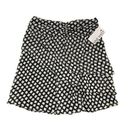 Nine West NEW  Ruffle‎ Side Zip Lined Skirt Black White Size XS Artsy Art To Wear Photo 0