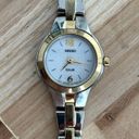 Seiko  Solar Ladies Watch Two Tone Bracelet Round White Dial Photo 4