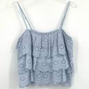 AQUA  Tiered Eyelet Camisole Top in Blue Size Small NWT Photo 1