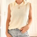 Vintage 525 Cream Knit Hooded Tank Top Photo 3