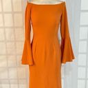 Keepsake  Harmony Bell Sleeve Off the Shoulder Terracotta Slit Midi Dress Size S Photo 3