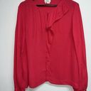 Kate Spade  Edison Ruffle Blouse Womens Size 14 Pink Long Sleeve Top Career Party Photo 0